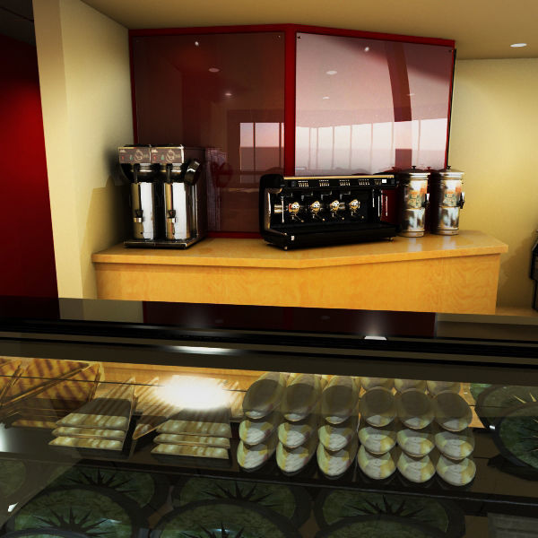 Coffee Stand - Kiosk 3D model_5