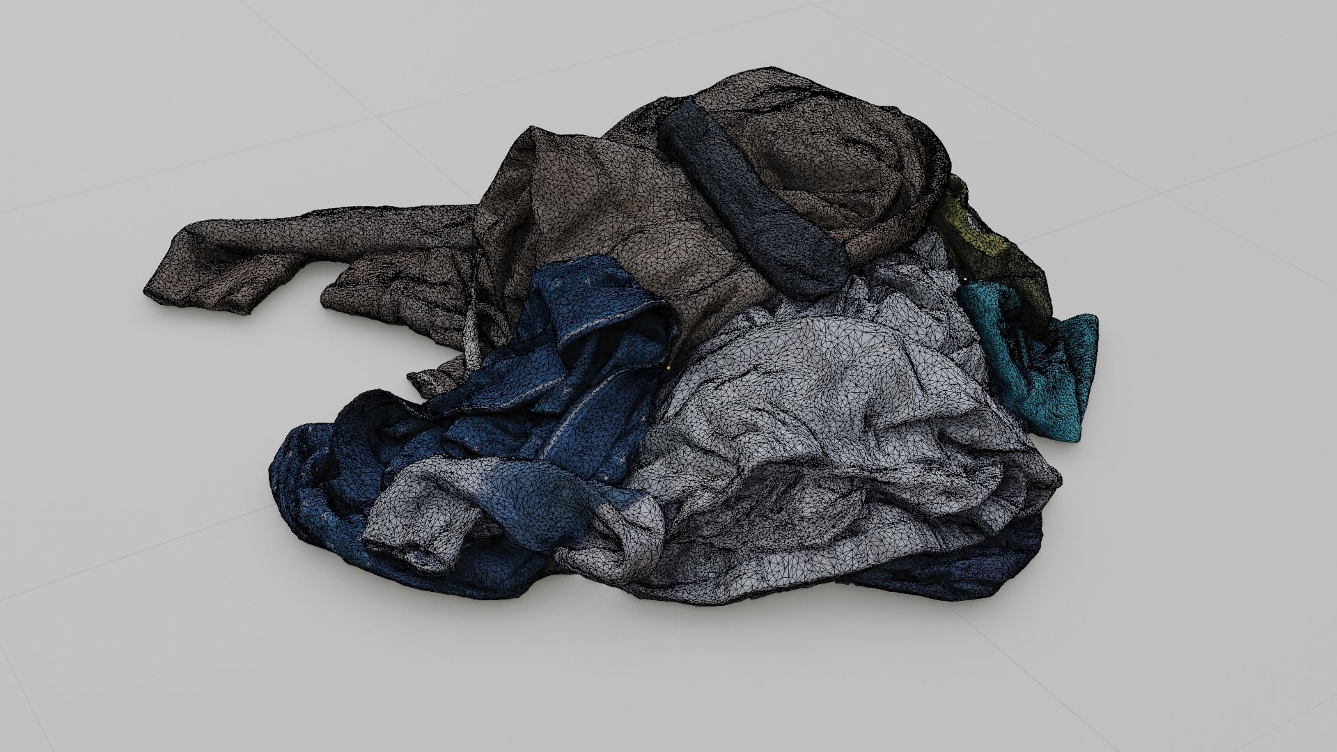 Pile of Pastel Clothes on the Ground 3D Scanned Low-poly 3D model_5