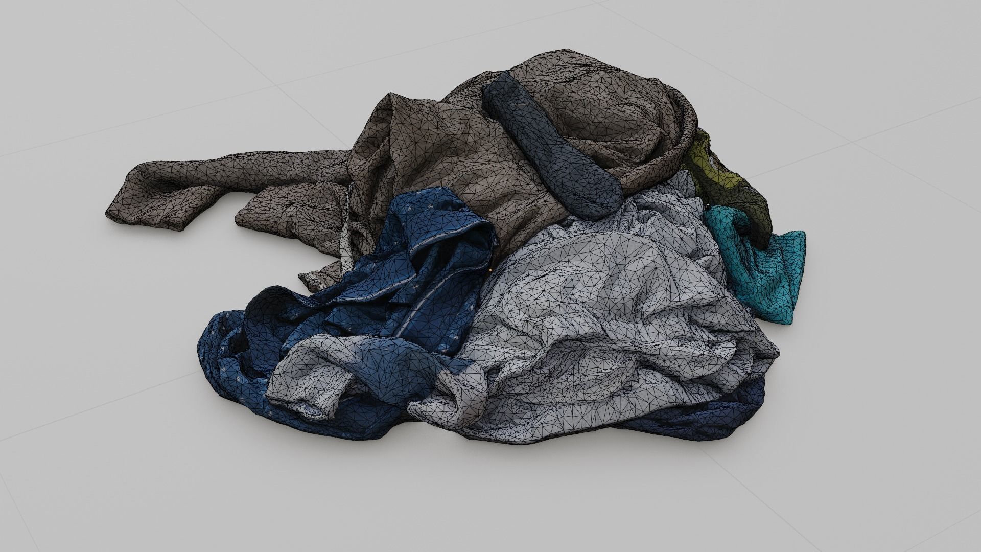 Pile of Pastel Clothes on the Ground 3D Scanned Low-poly 3D model_9