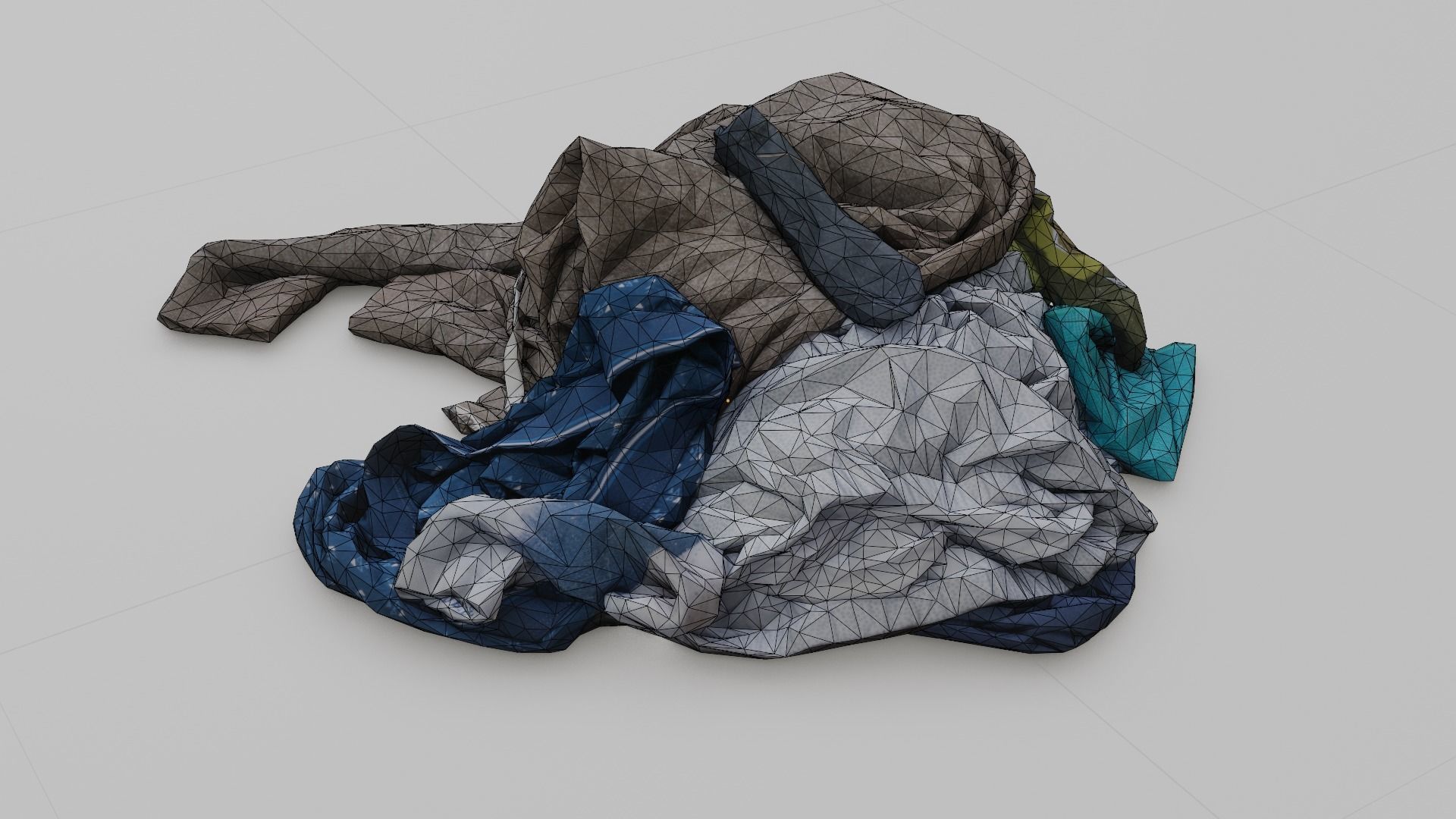 Pile of Pastel Clothes on the Ground 3D Scanned Low-poly 3D model_7