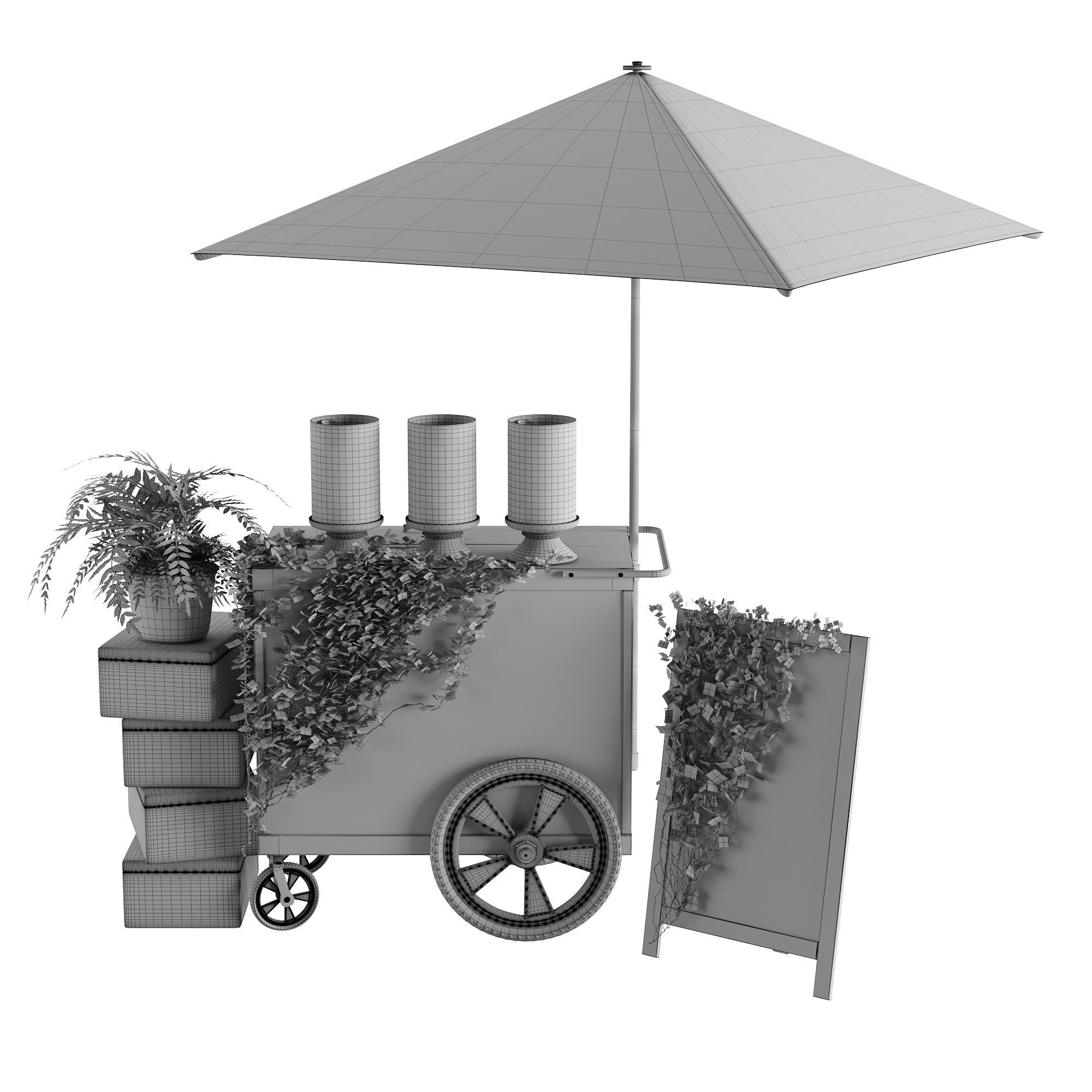 ice cream cart 3D model_14