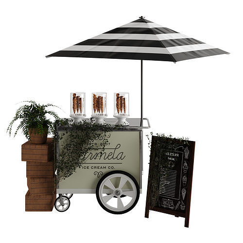 ice cream cart 3D model