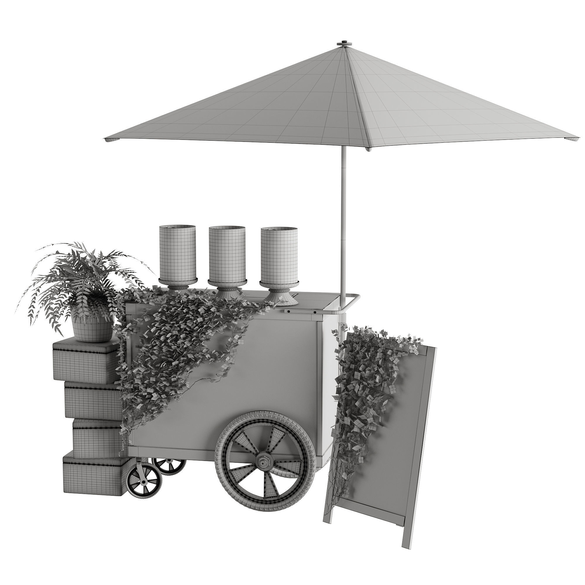 ice cream cart 3D model_13