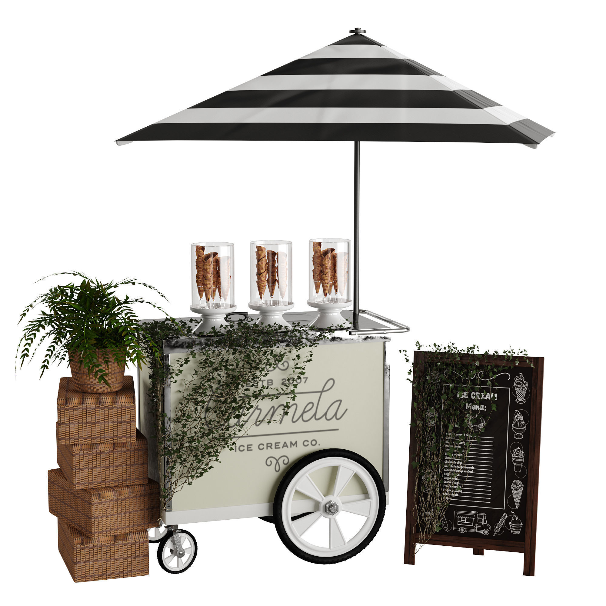 ice cream cart 3D model_10