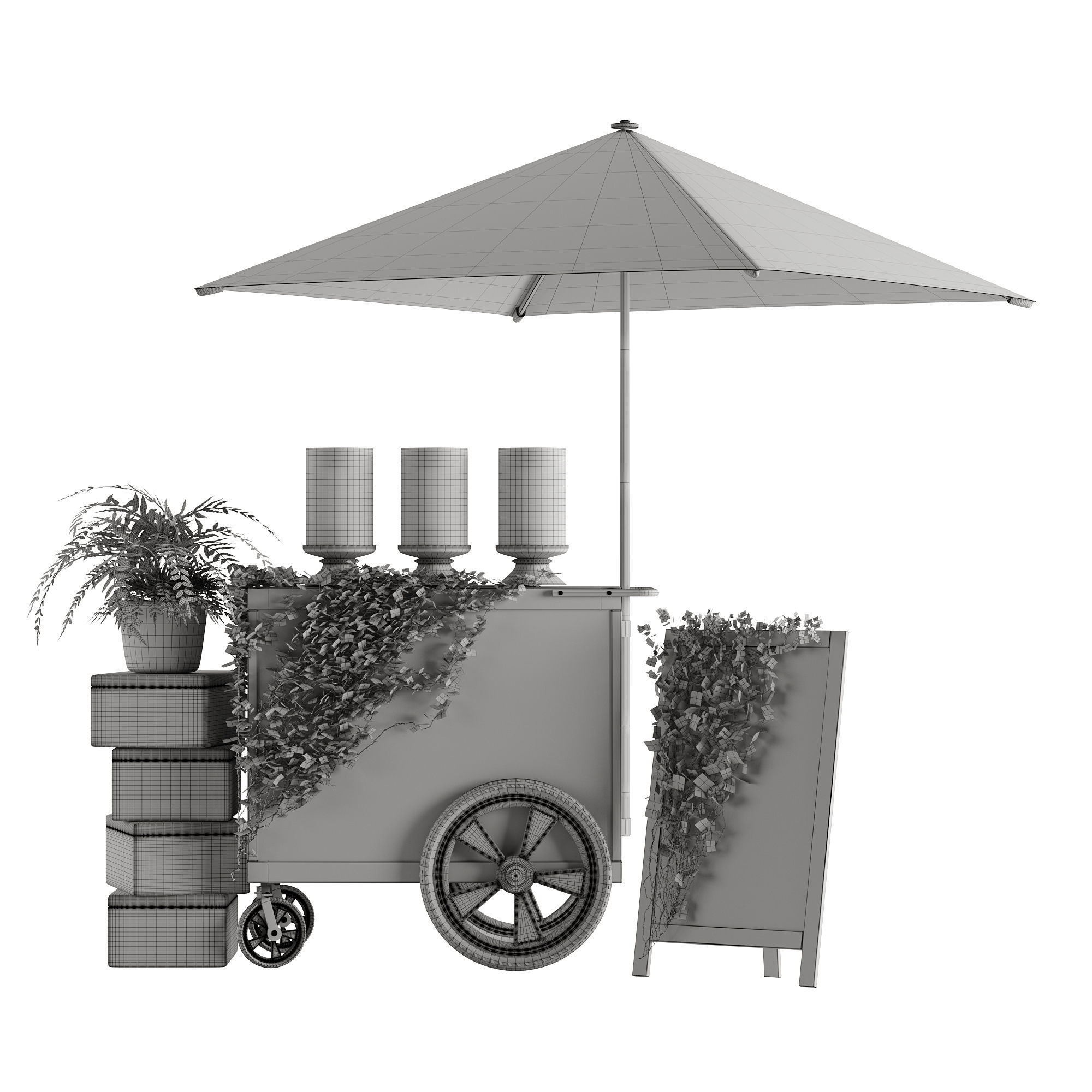 ice cream cart 3D model_5