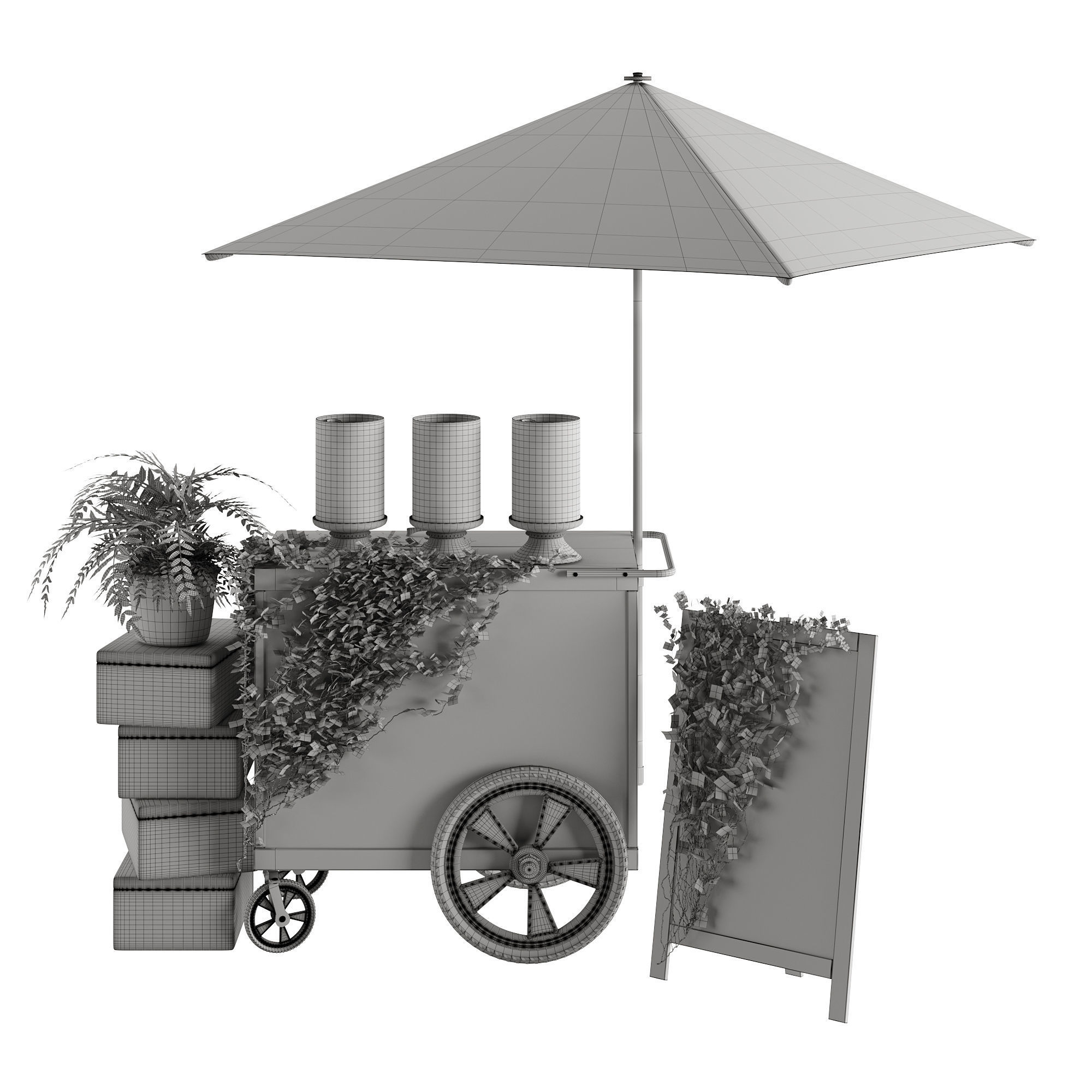 ice cream cart 3D model_3