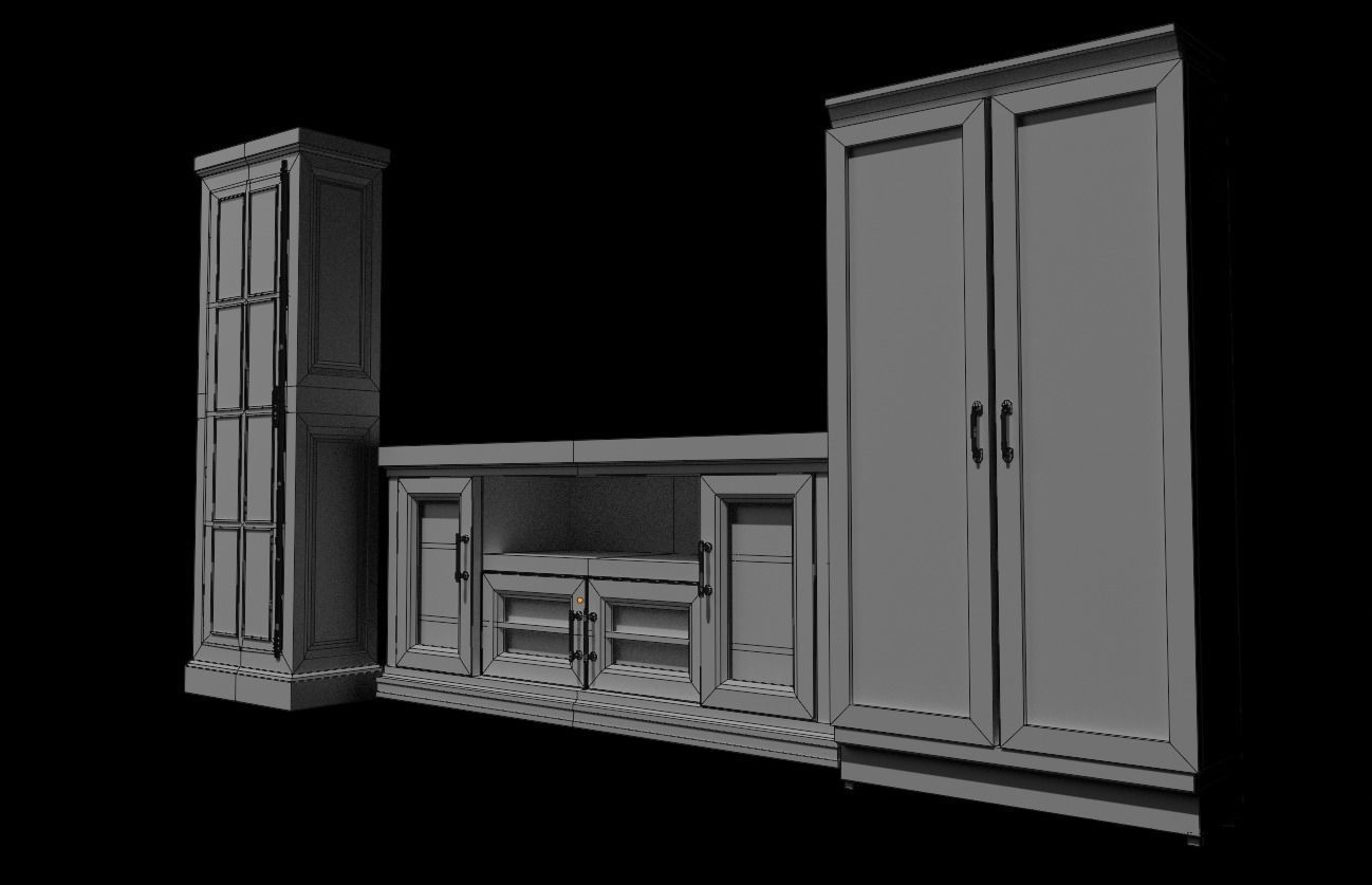 Cabinet Collection chest of drawers Low-poly 3D model_34
