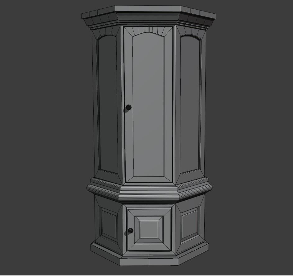 Cabinet Collection chest of drawers Low-poly 3D model_3