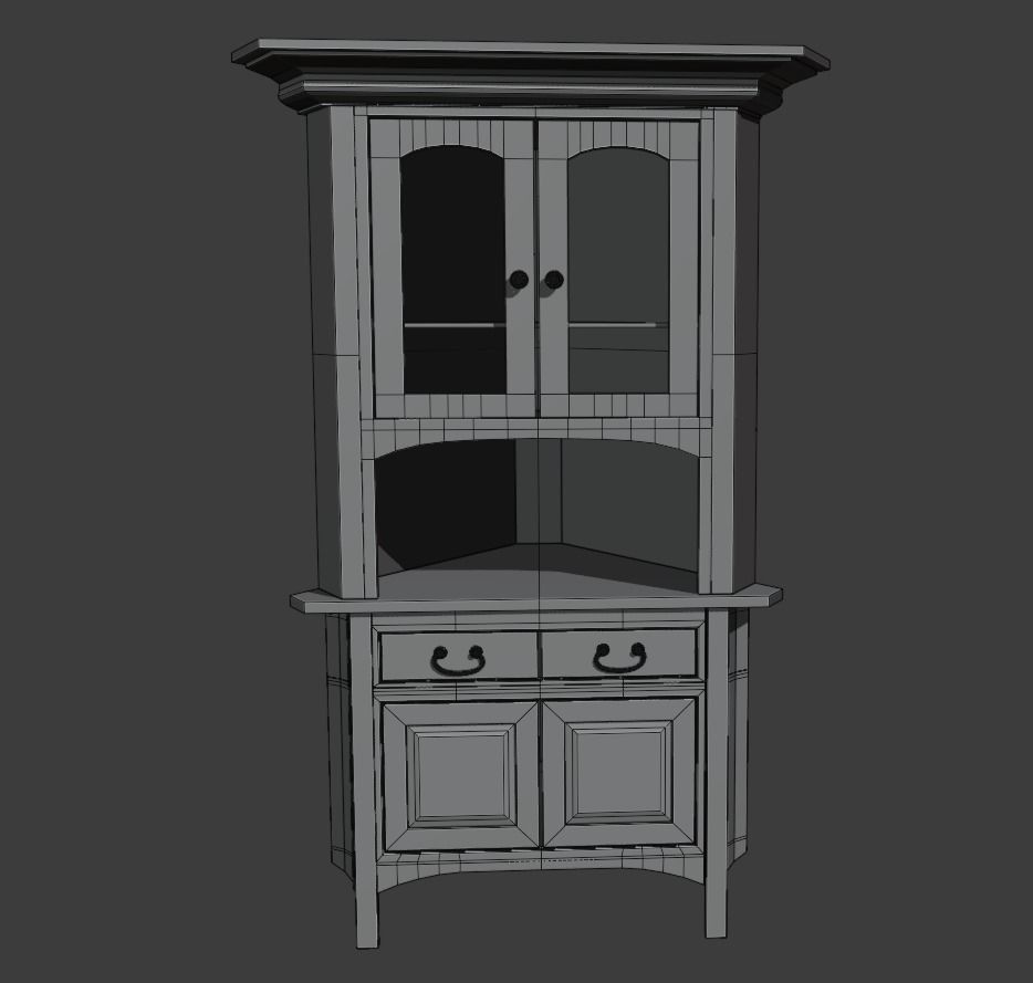 Cabinet Collection chest of drawers Low-poly 3D model_2