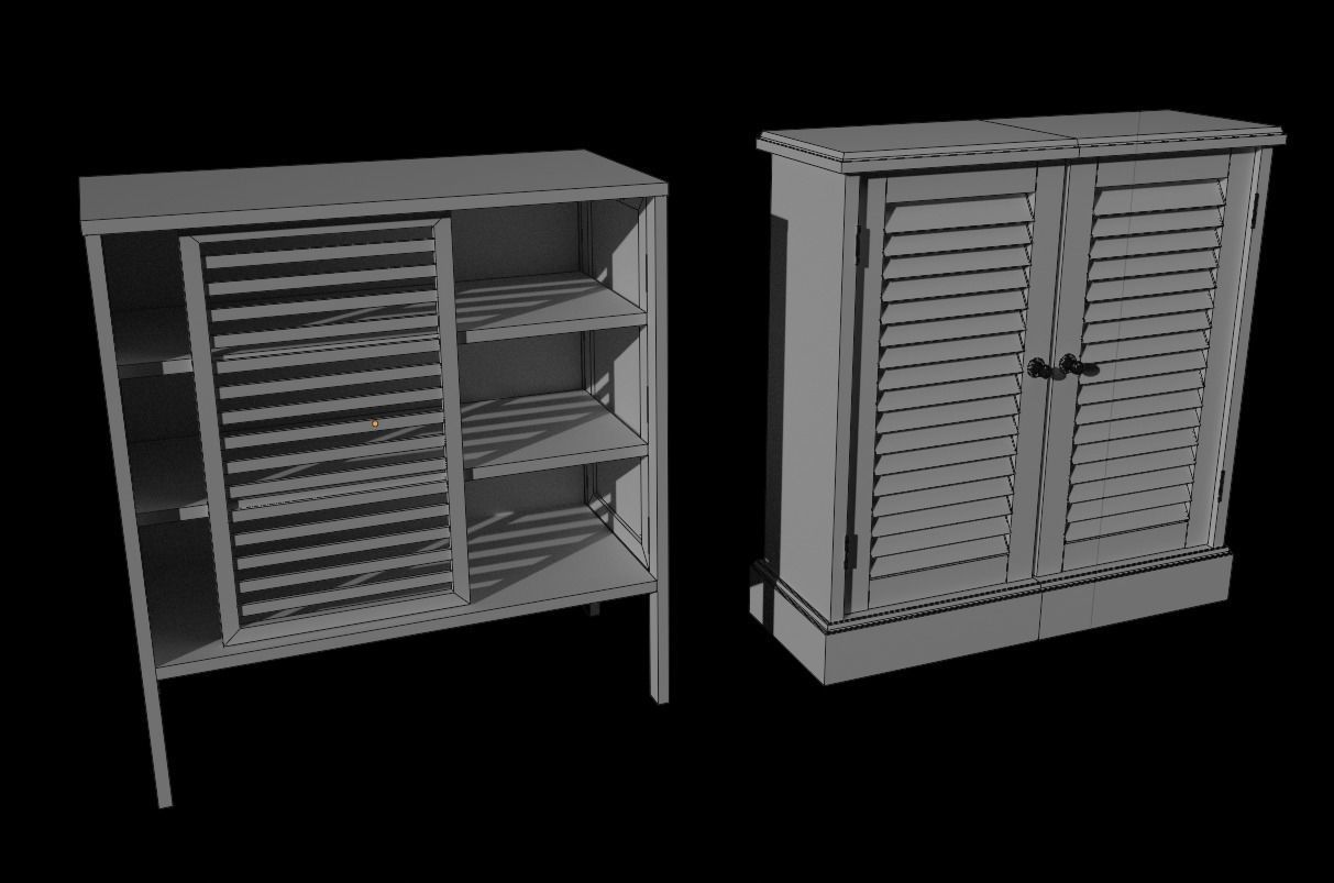 Cabinet Collection chest of drawers Low-poly 3D model_27
