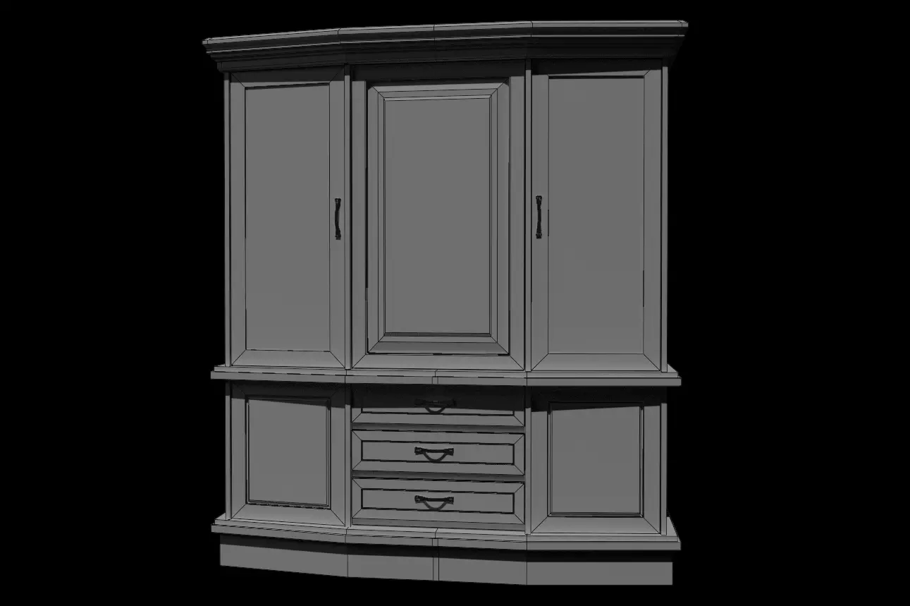 Cabinet Collection chest of drawers Low-poly 3D model_0