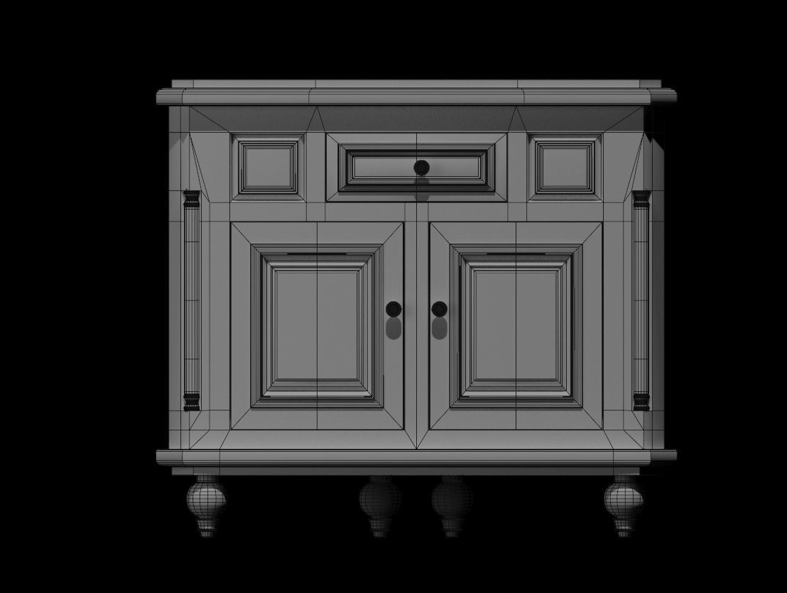 Cabinet Collection chest of drawers Low-poly 3D model_7