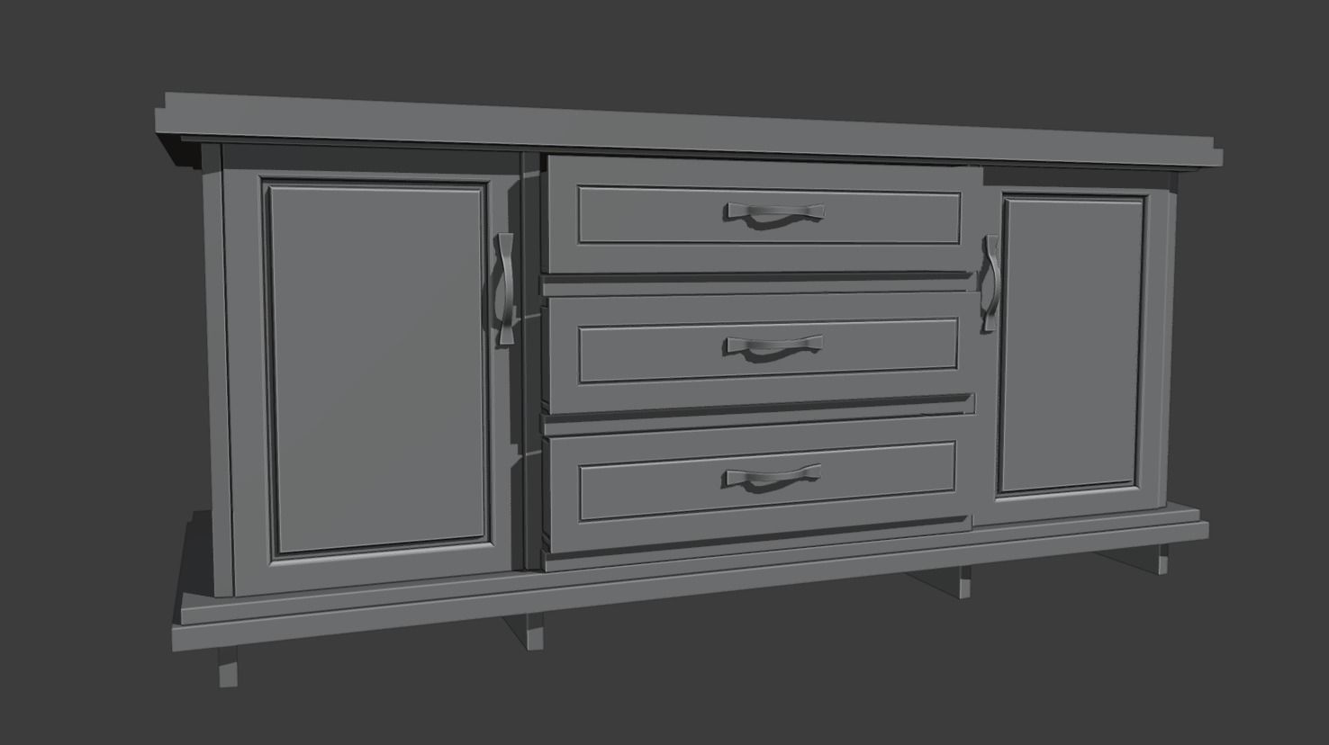 Cabinet Collection chest of drawers Low-poly 3D model_1