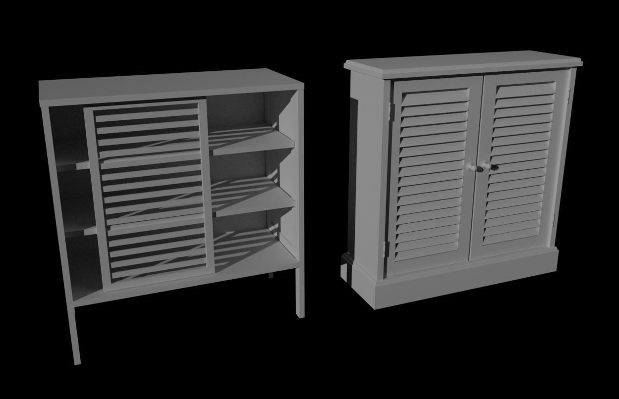 Cabinet Collection chest of drawers Low-poly 3D model_26