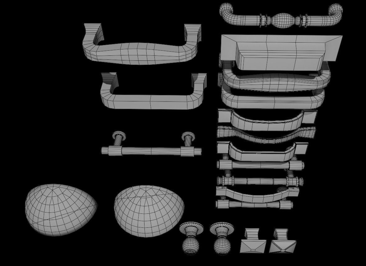 Cabinet Collection chest of drawers Low-poly 3D model_15
