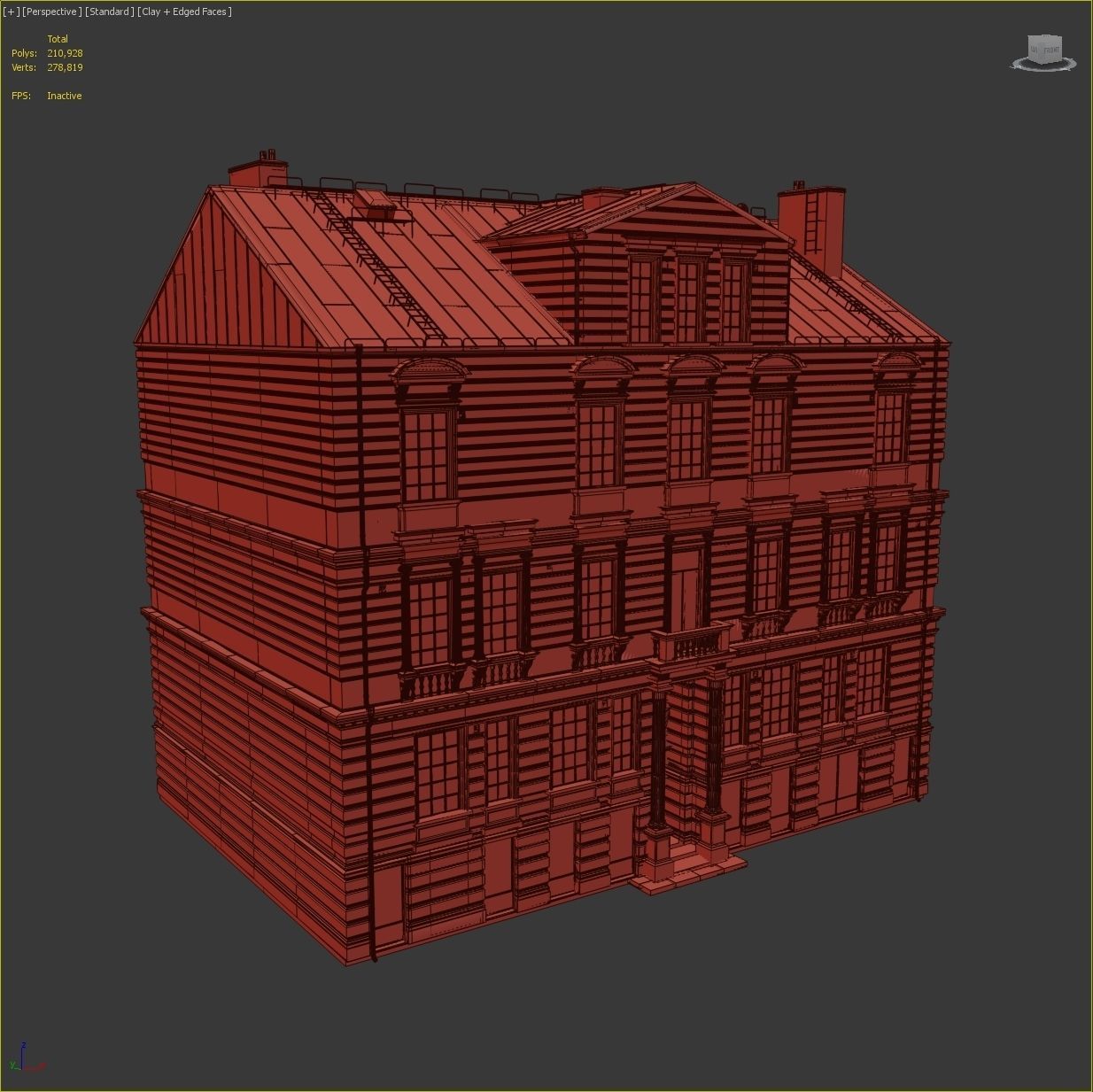 Old appartment building 1700s A 3D model_11