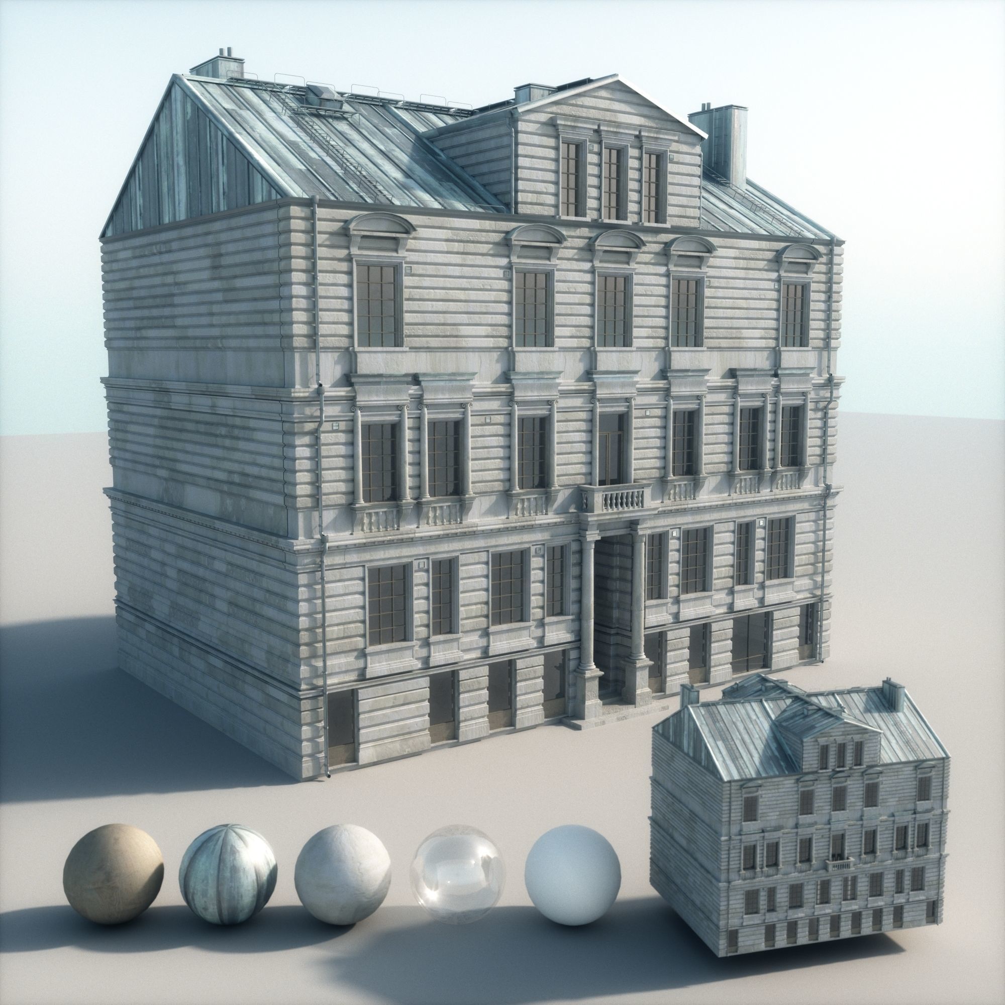 Old appartment building 1700s A 3D model_4