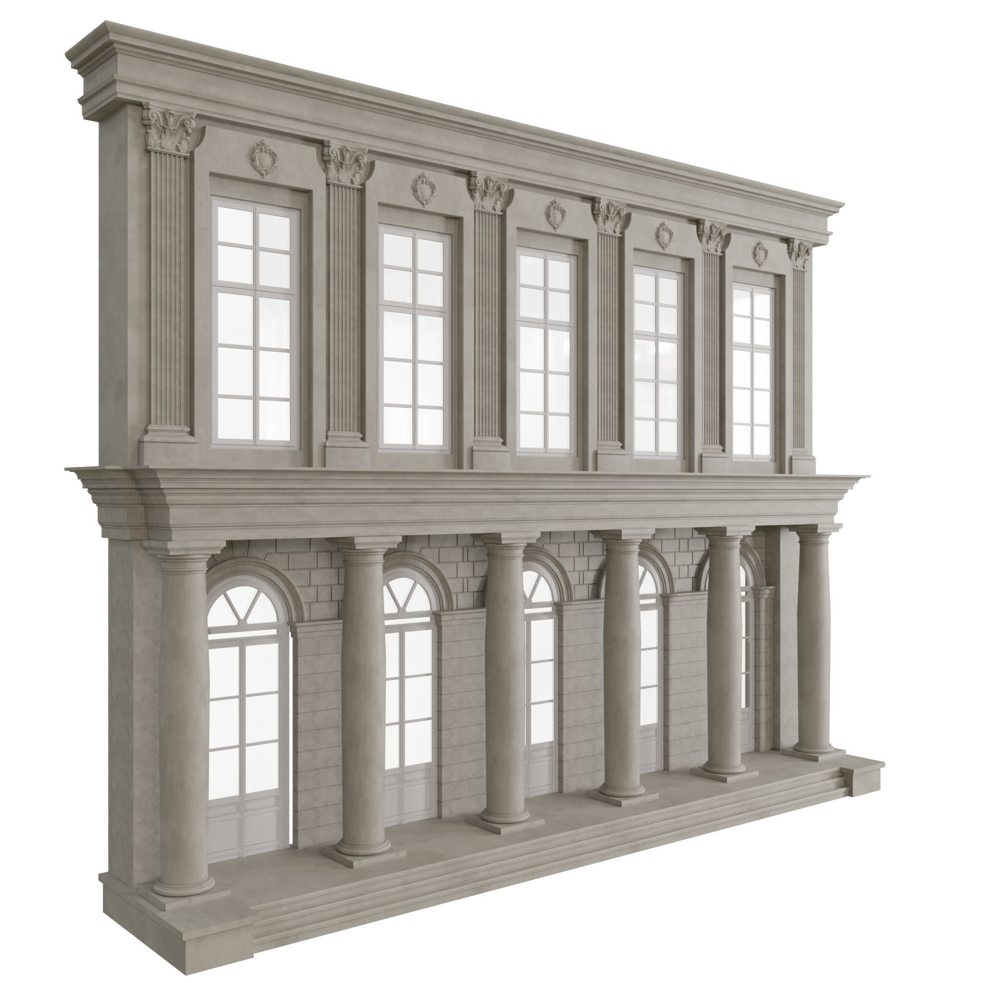 Facade classic house 2 3D model | CGTrader
