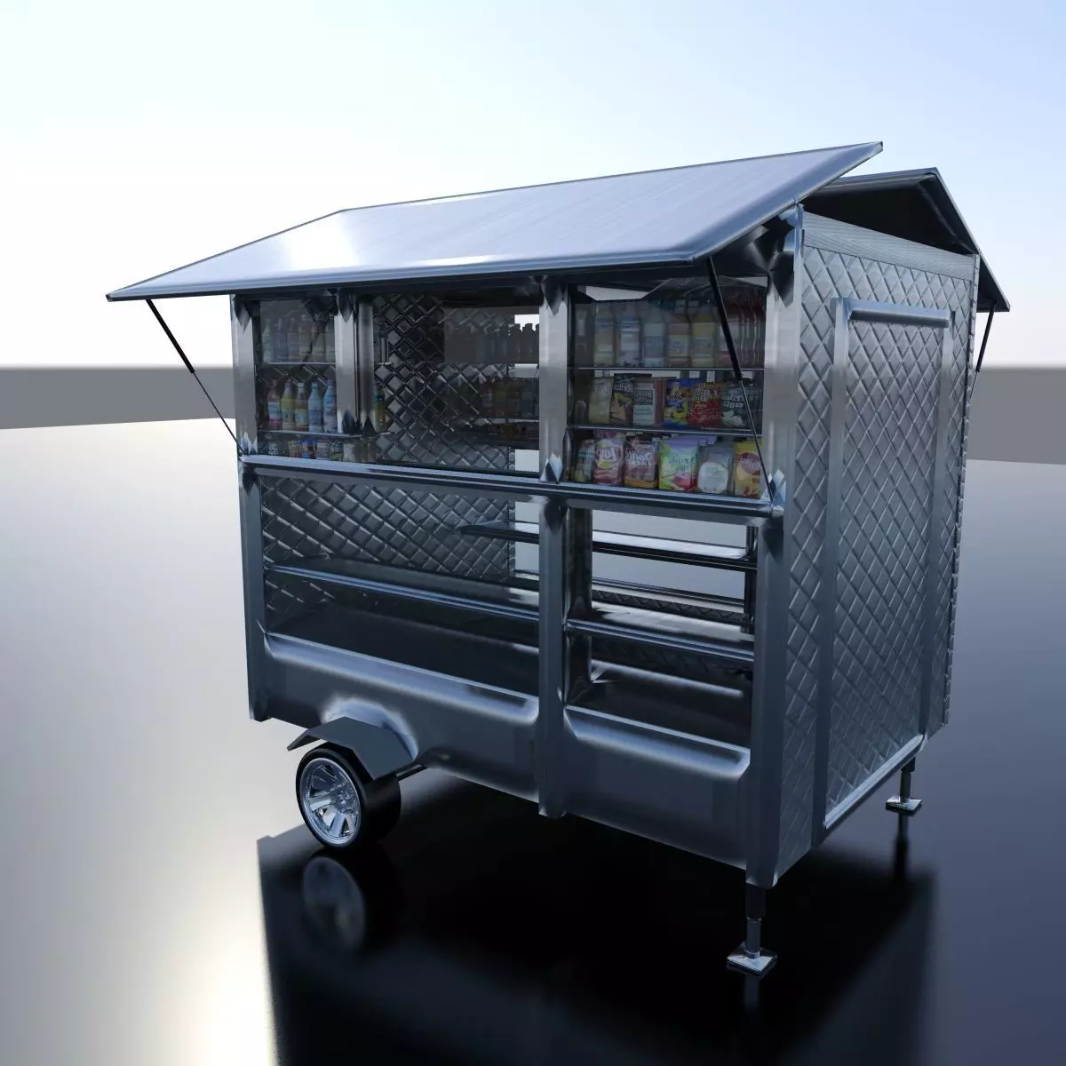 Coffee Cart - Food Stand 3D model