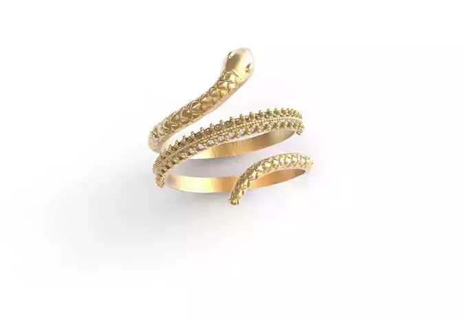 goldd snake ring in gold