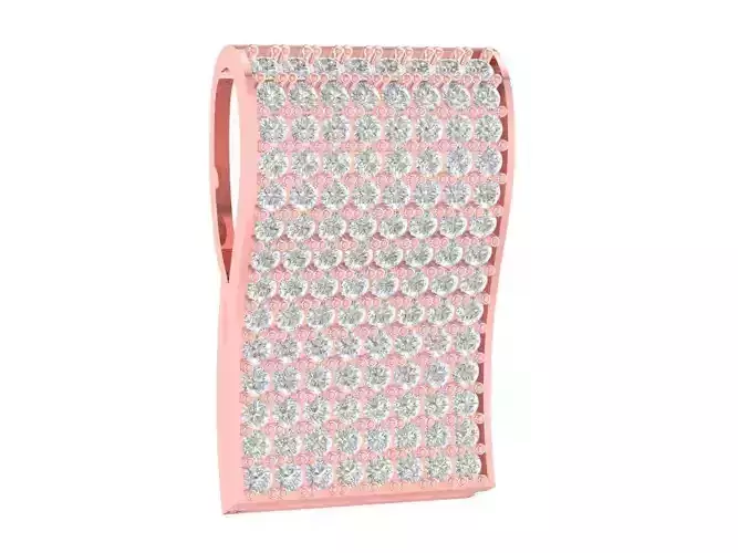 Rectangular Pave Diamond Connector Charm for Jewelry 886