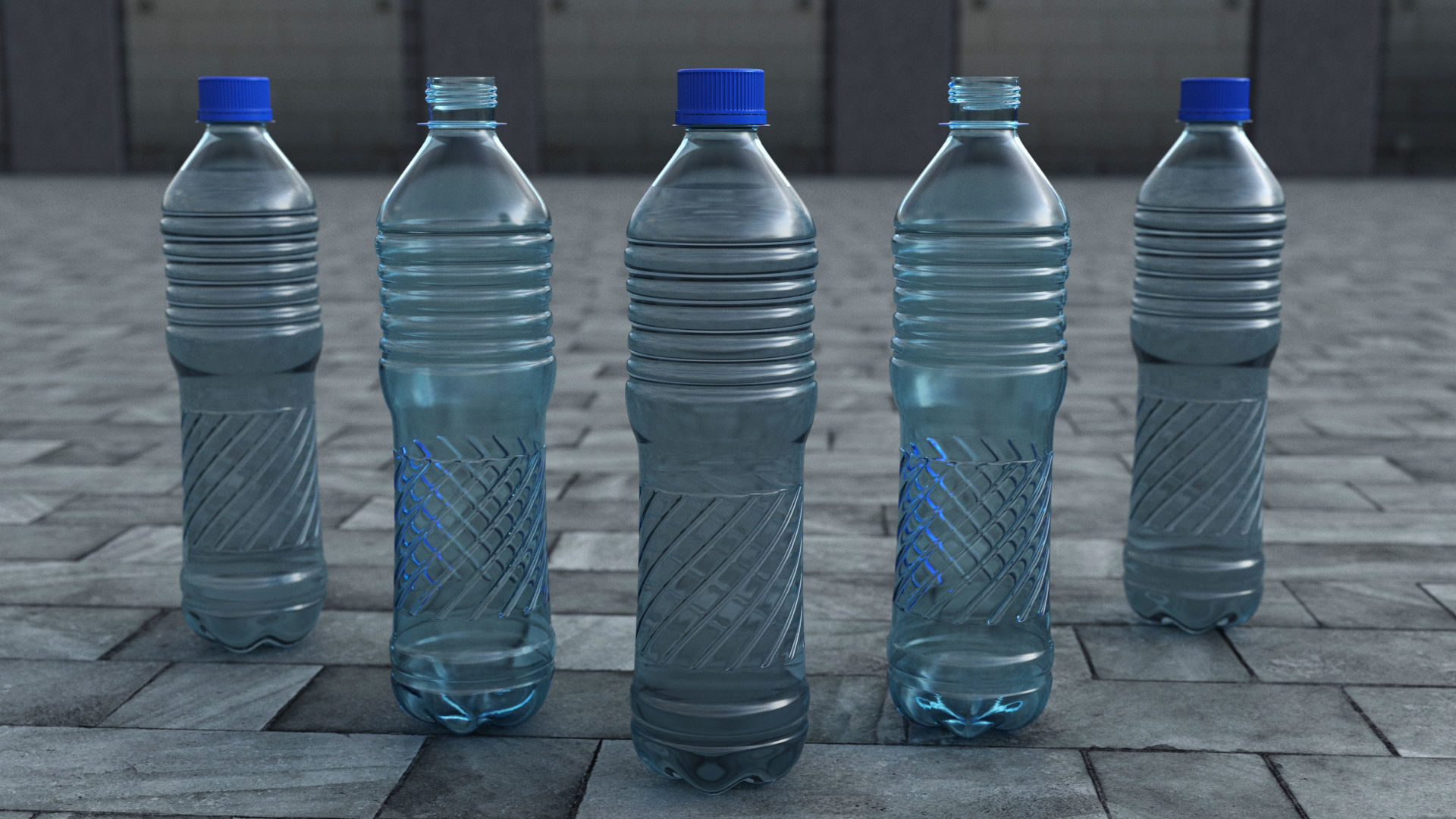 Plastic Water Bottle v1 3d model 3D model_2