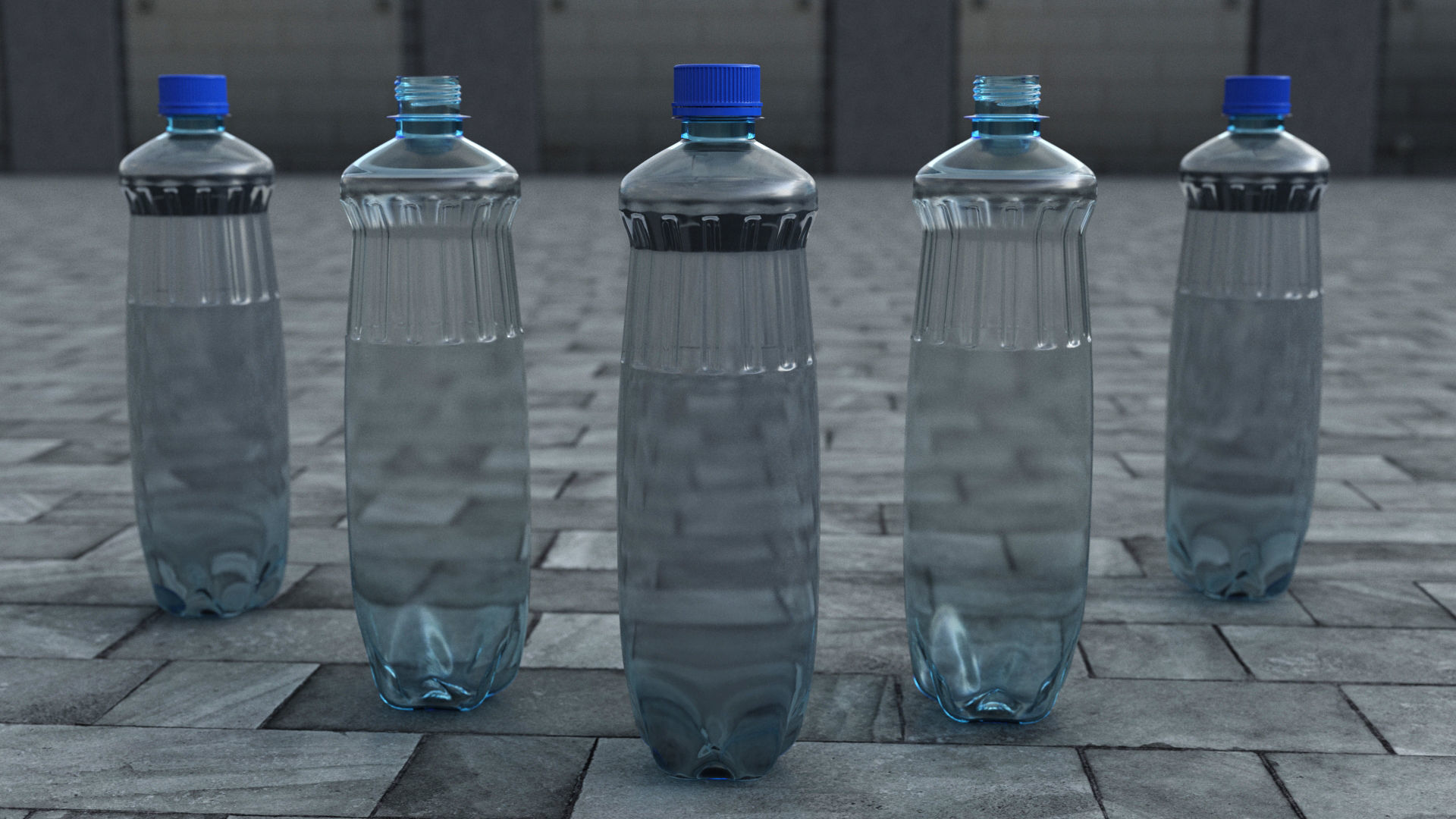 Plastic Water Bottle v2 3d model 3D model_2