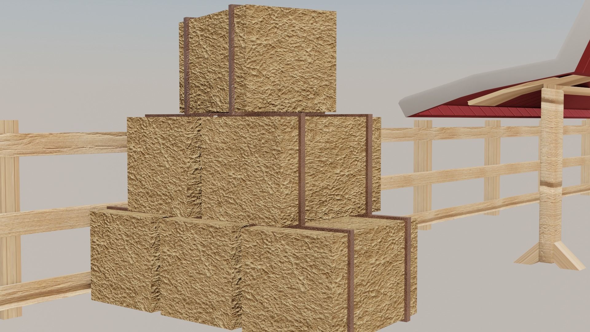 Barn House Low-poly 3D model_12