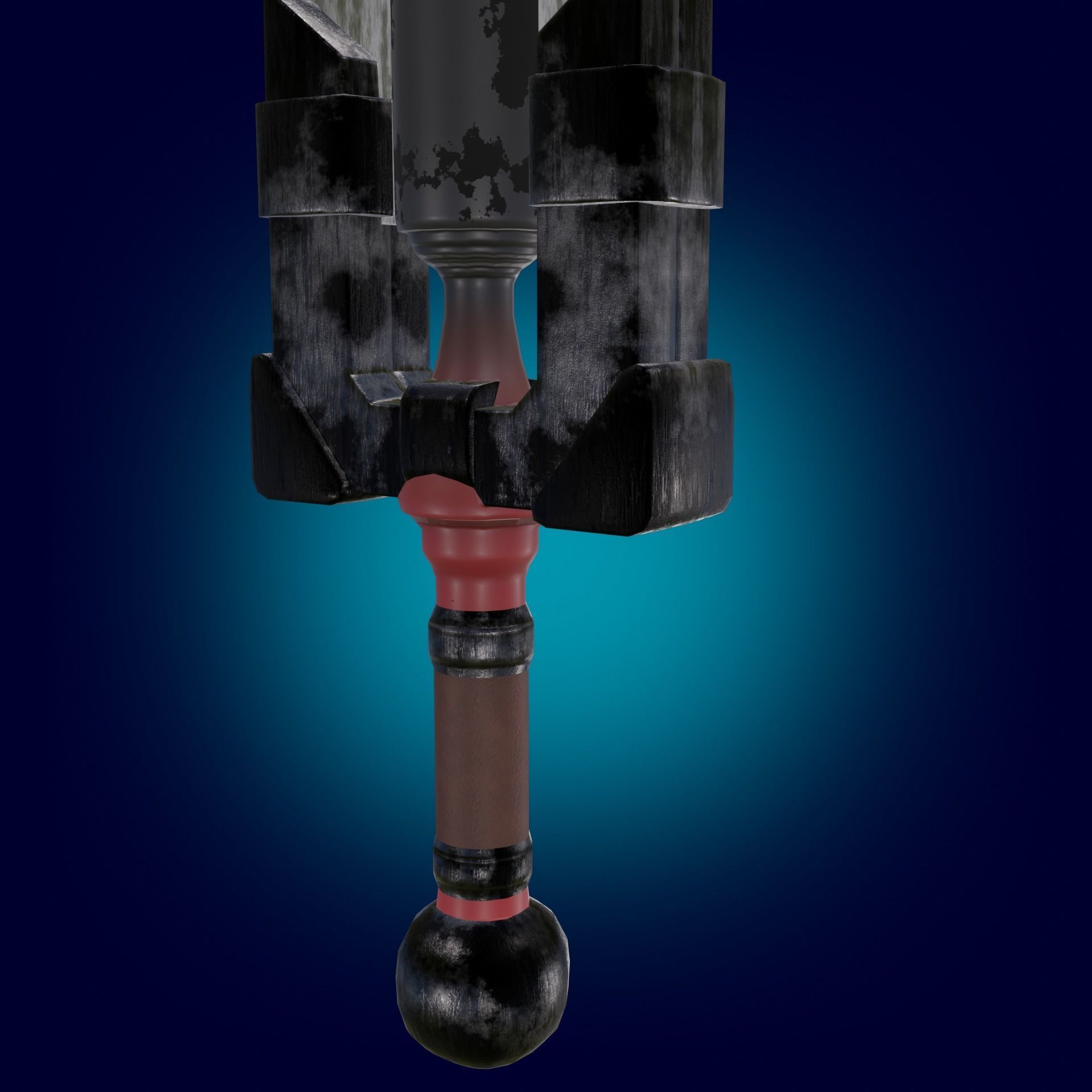 Sword Weapon PBR low-poly game ready Low-poly 3D model_1