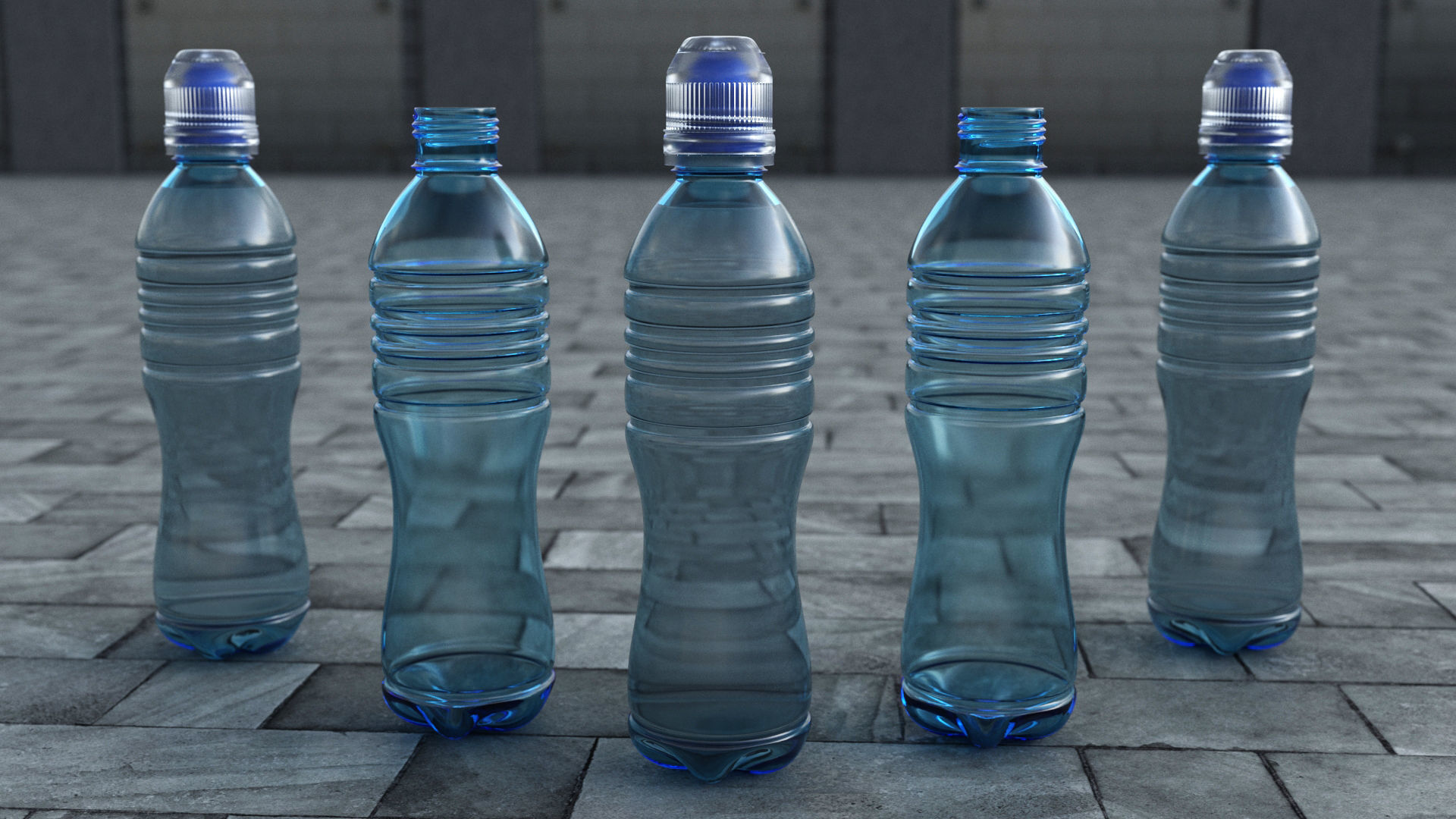 Plastic Water Bottle v3 3dmodel 3D model_2