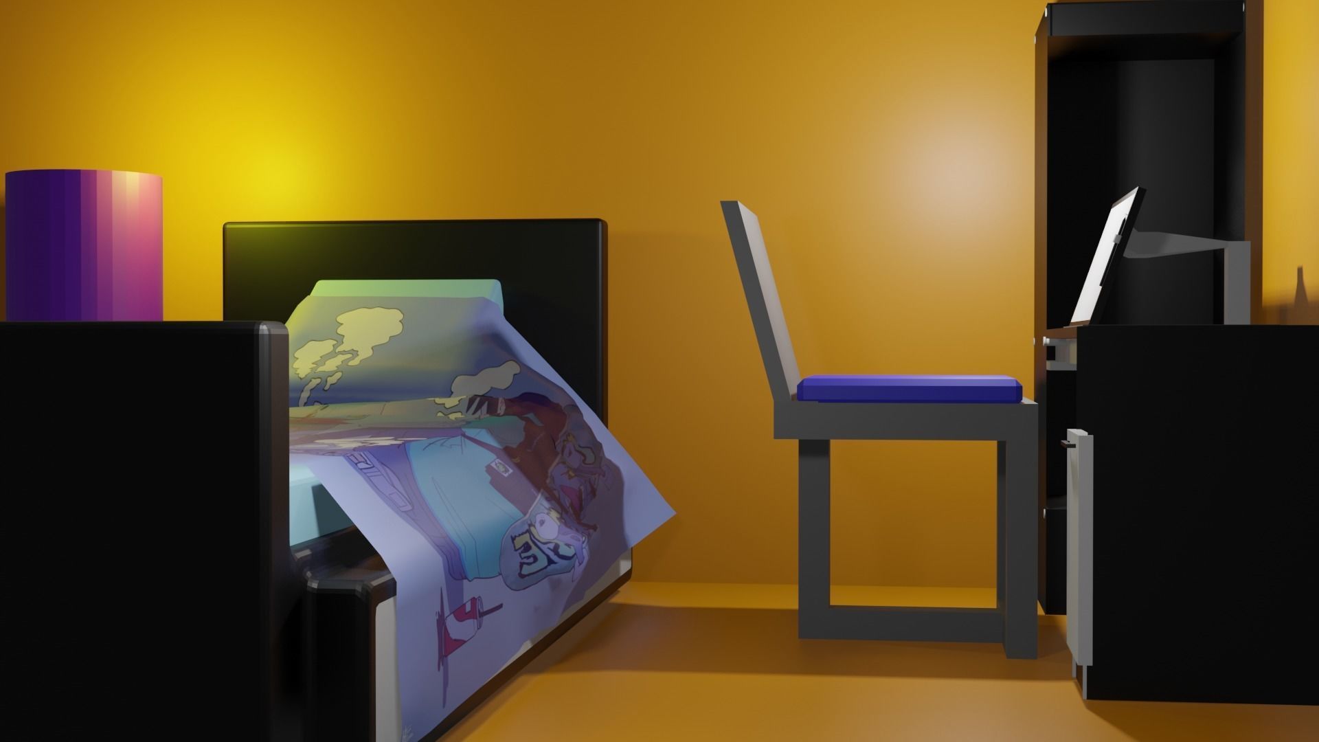 Simple Bedroom Free 3D model_3