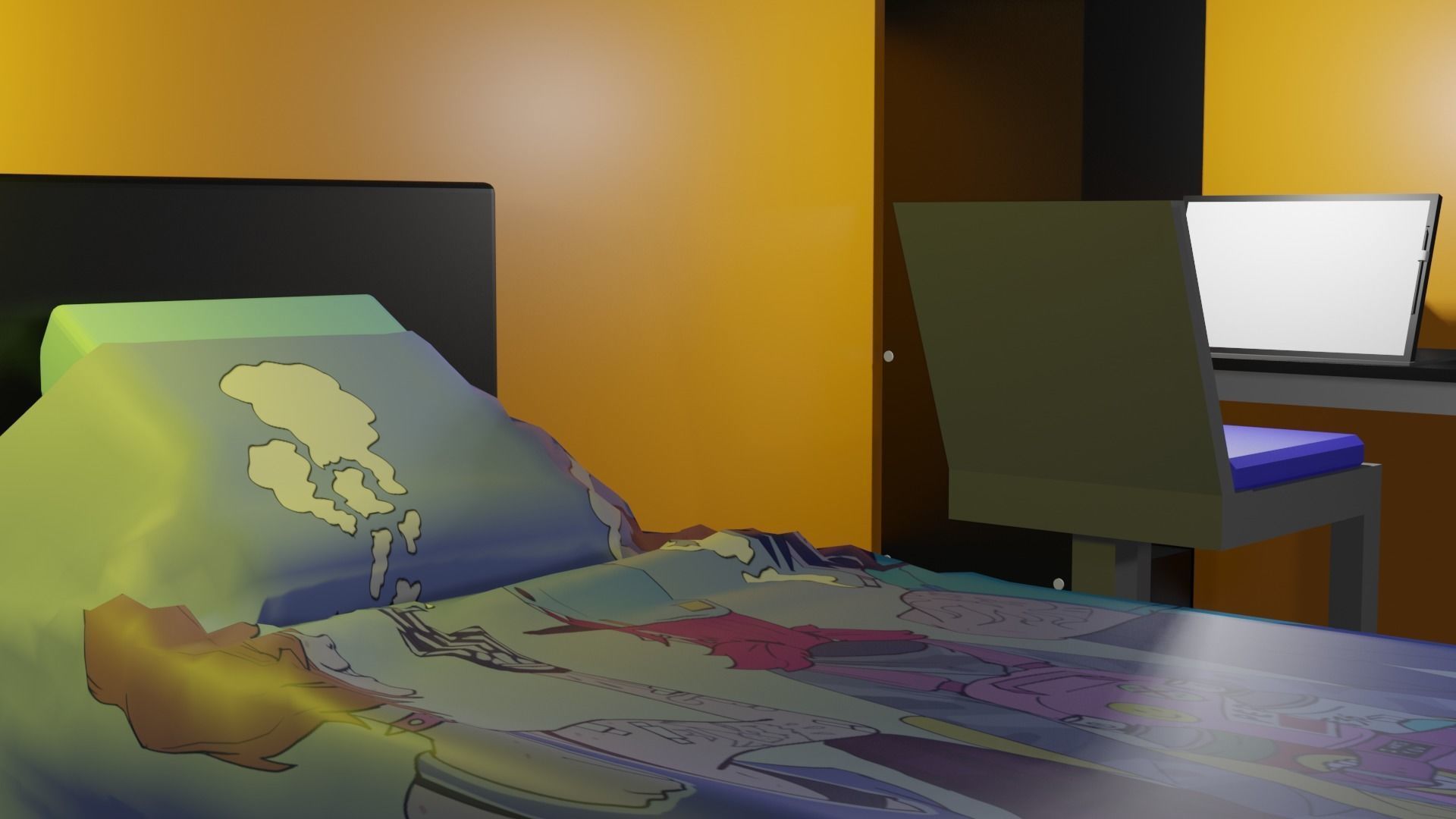 Simple Bedroom Free 3D model_5