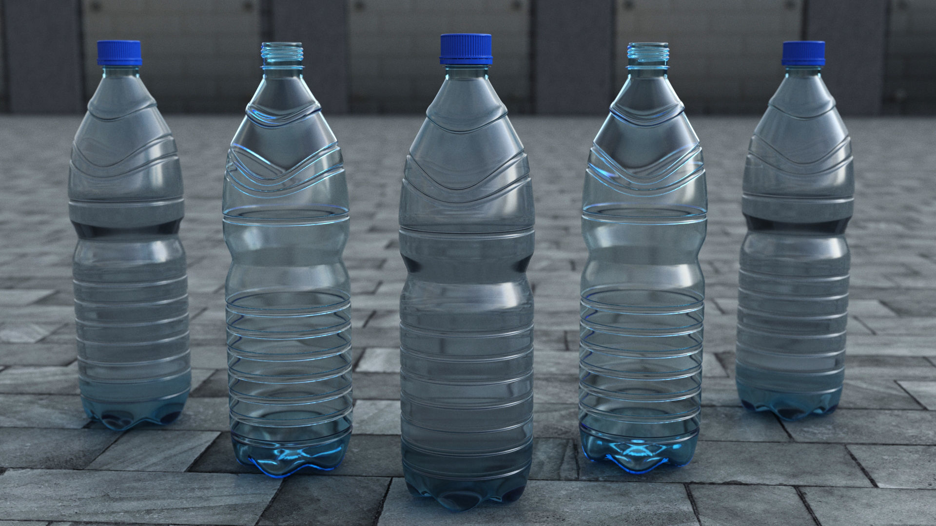 Plastic Water Bottle v4 3d model 3D model_2