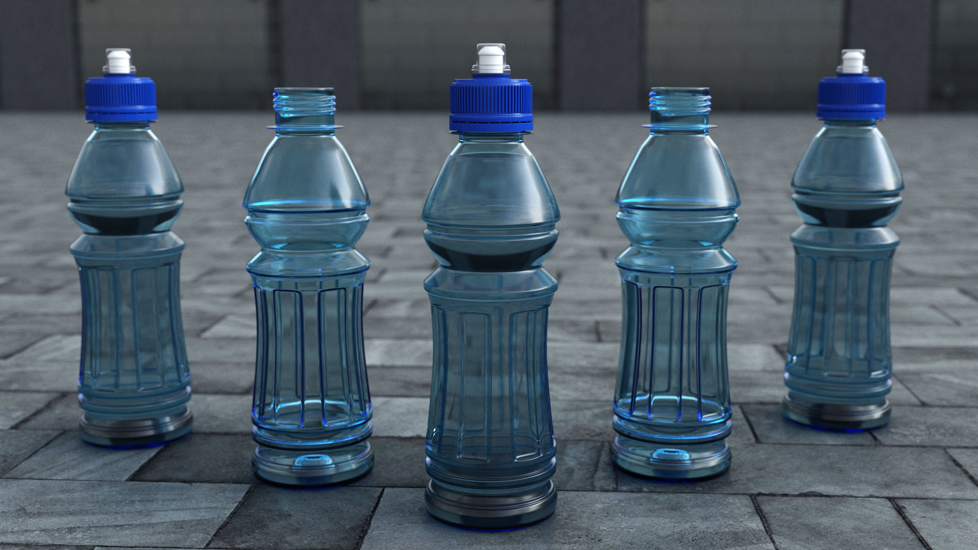 Plastic Water Bottle v5 3d model 3D model_2