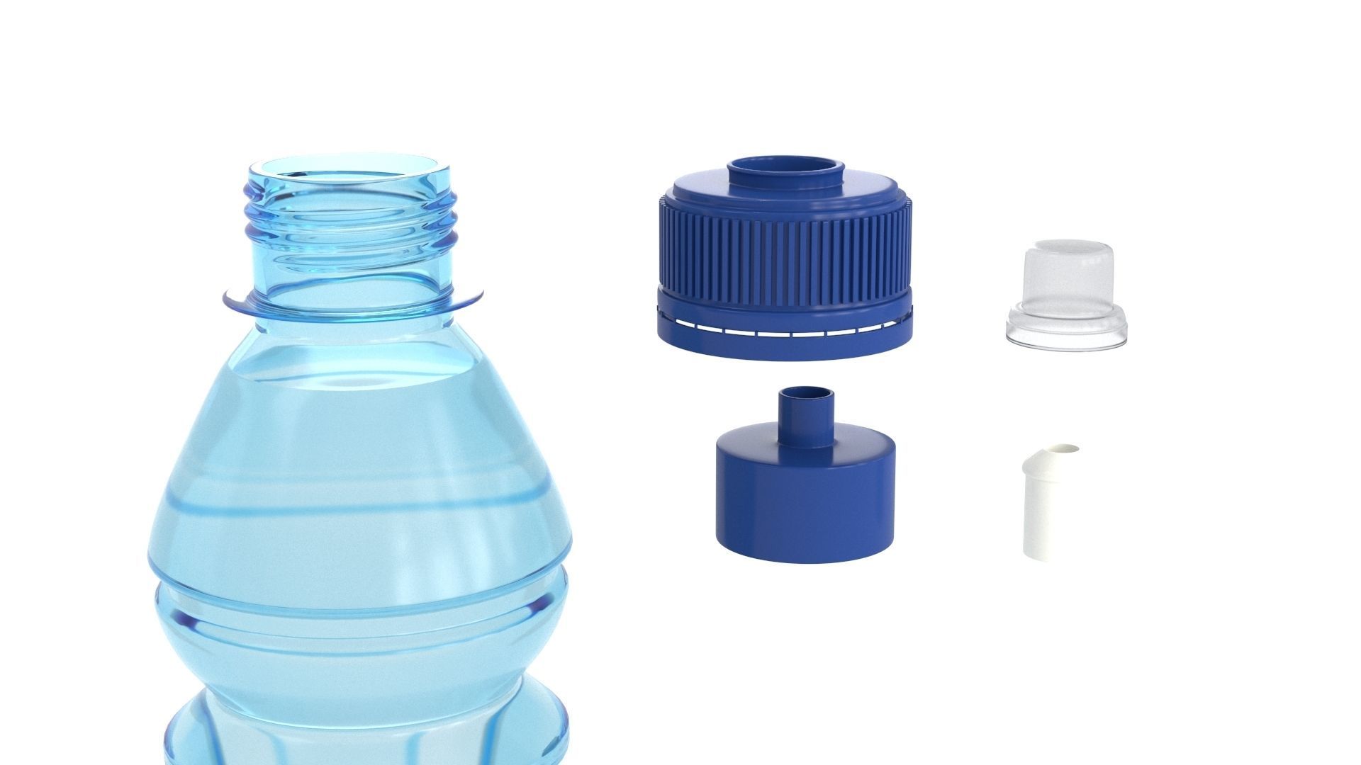 Plastic Water Bottle v5 3d model 3D model_6