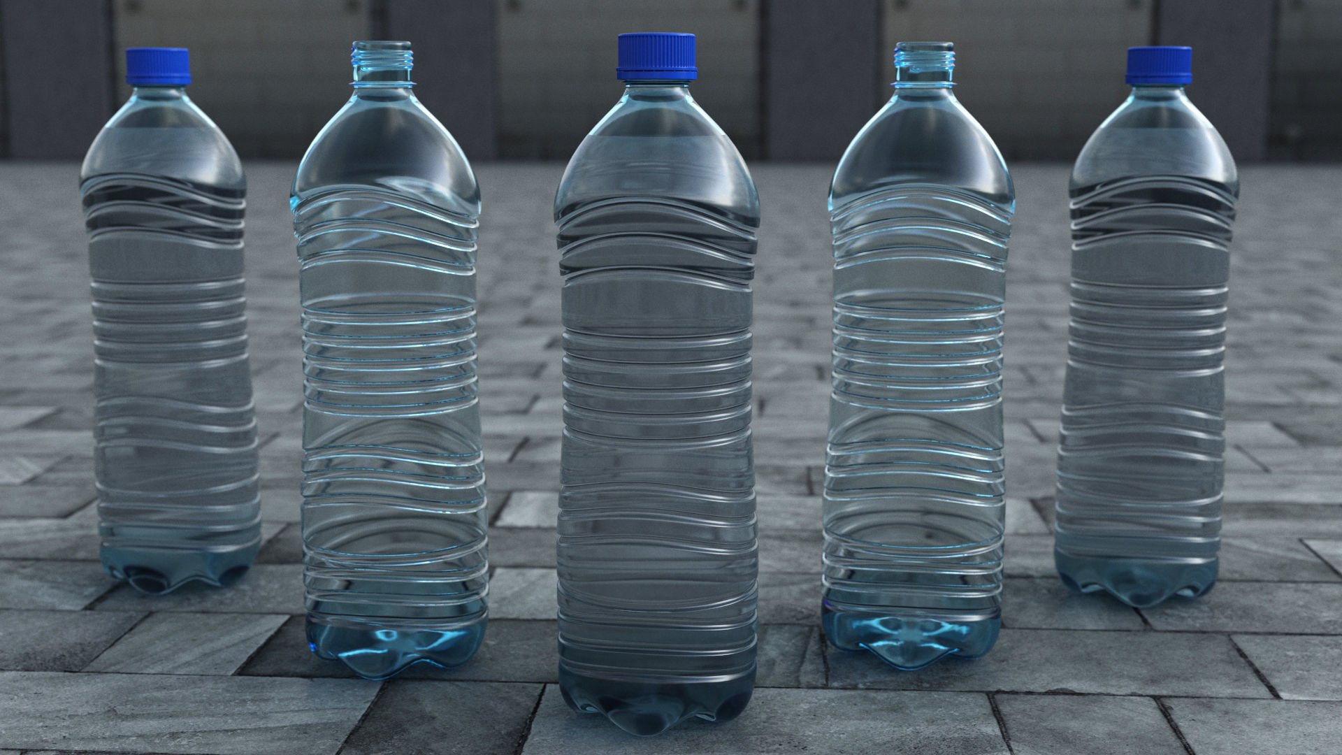 Plastic Water Bottle v6 3d model 3D model_2