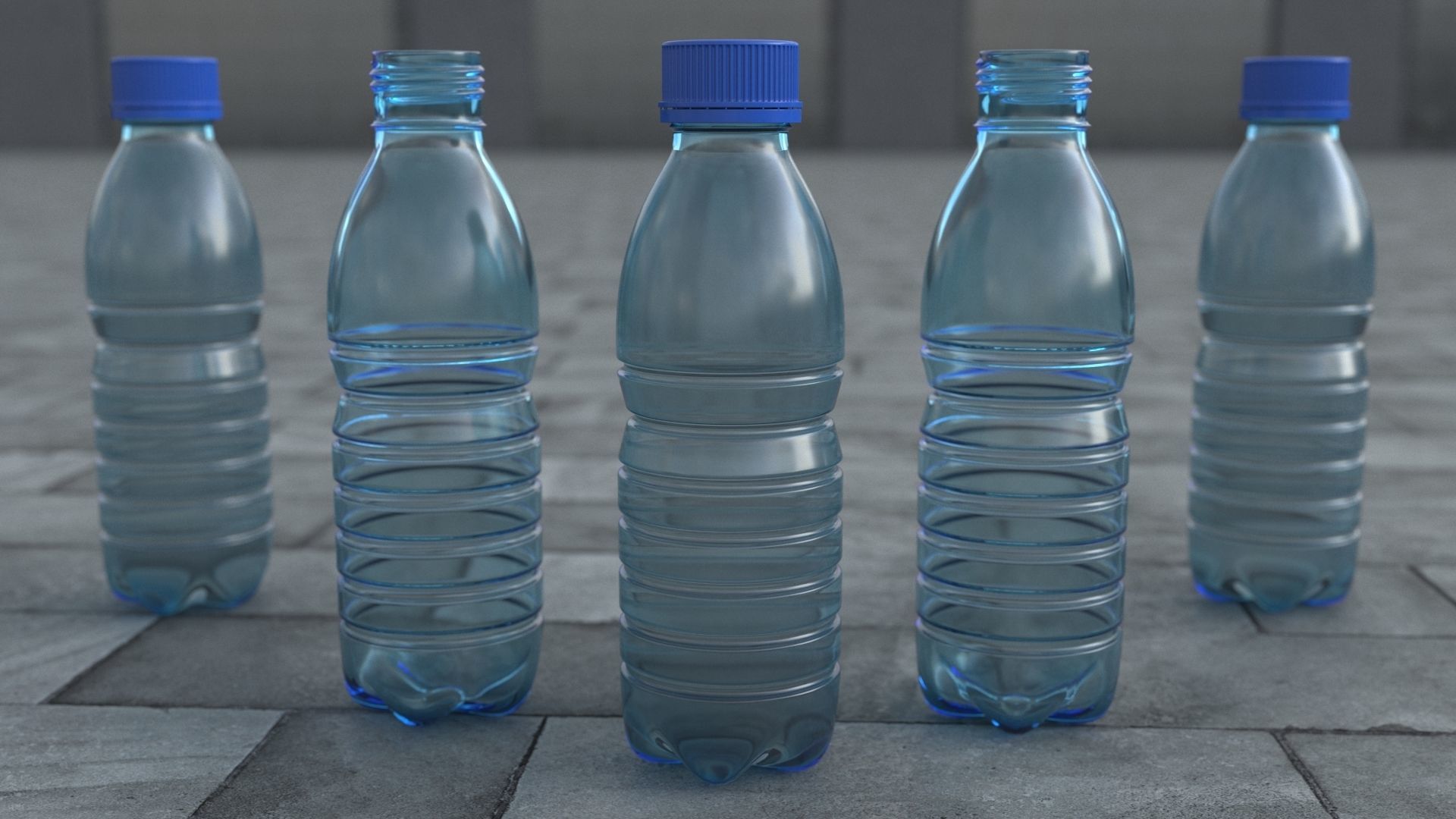 Plastic Water Bottle v7 3d model 3D model_2