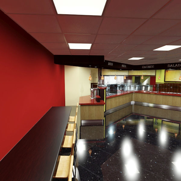 Food Court - Restaurant 3D model_4