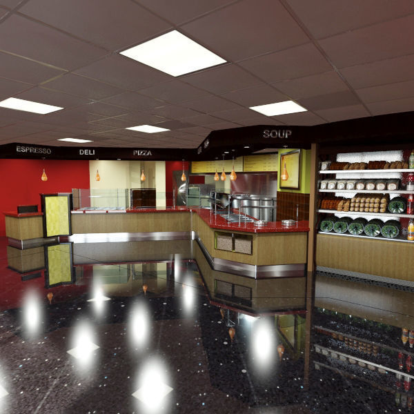 Food Court - Restaurant 3D model_3