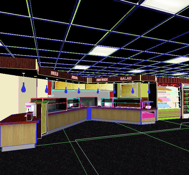 Food Court - Restaurant 3D model_10