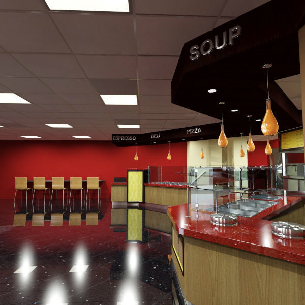 Food Court - Restaurant 3D model_2