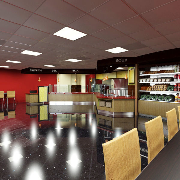 Food Court - Restaurant 3D model_6