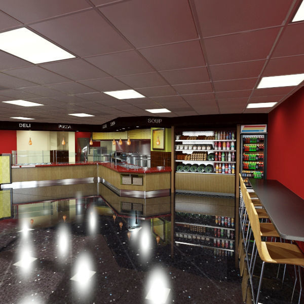 Food Court - Restaurant 3D model_5