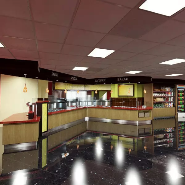 Food Court - Restaurant 3D model_0