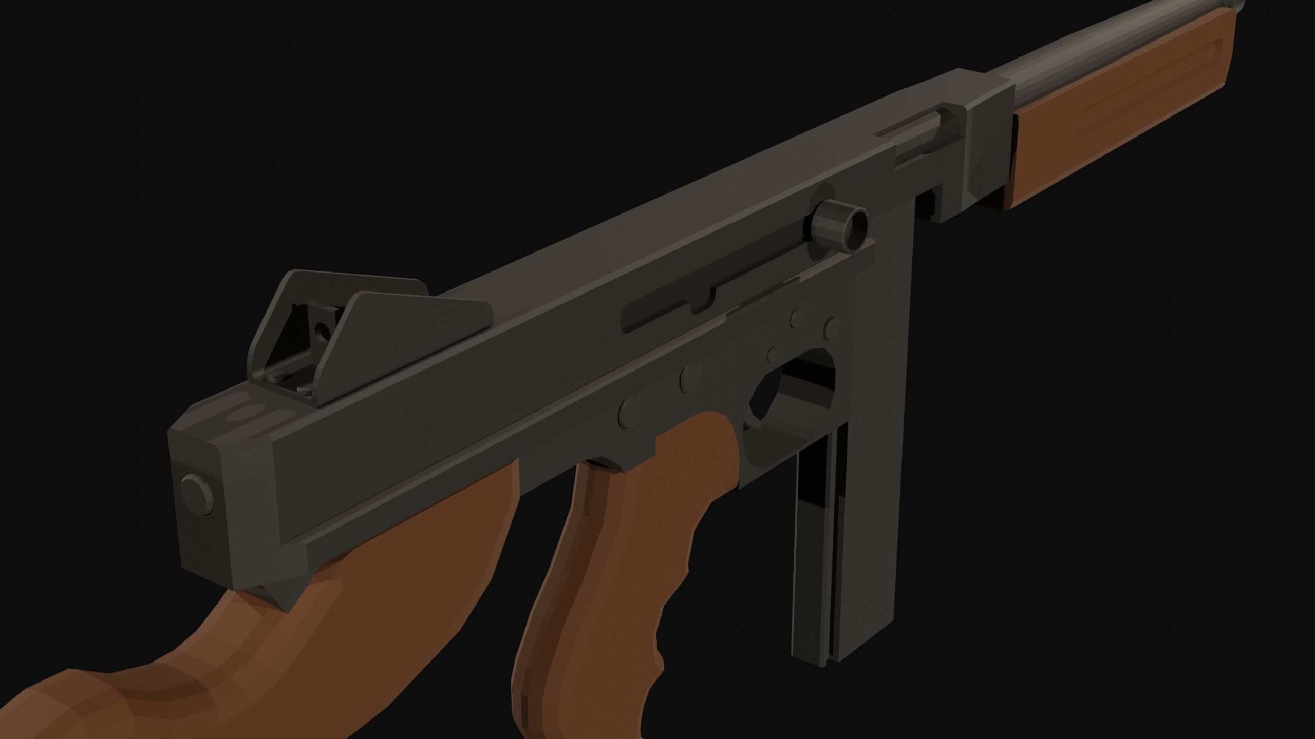 Thompson M1A1 Low-poly 3D model_2