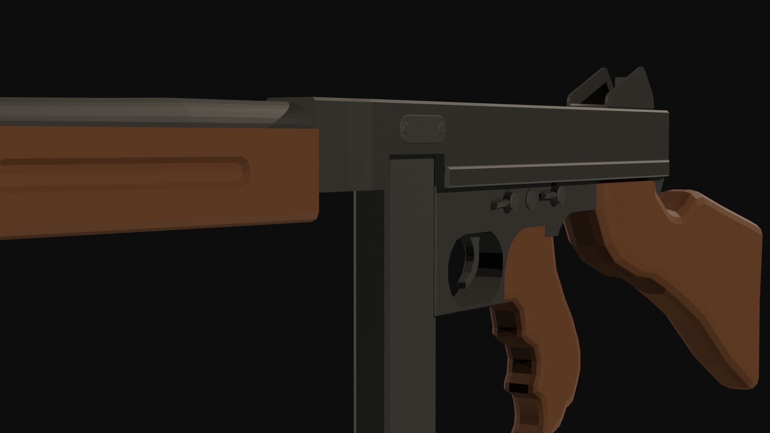 Thompson M1A1 Low-poly 3D model_3