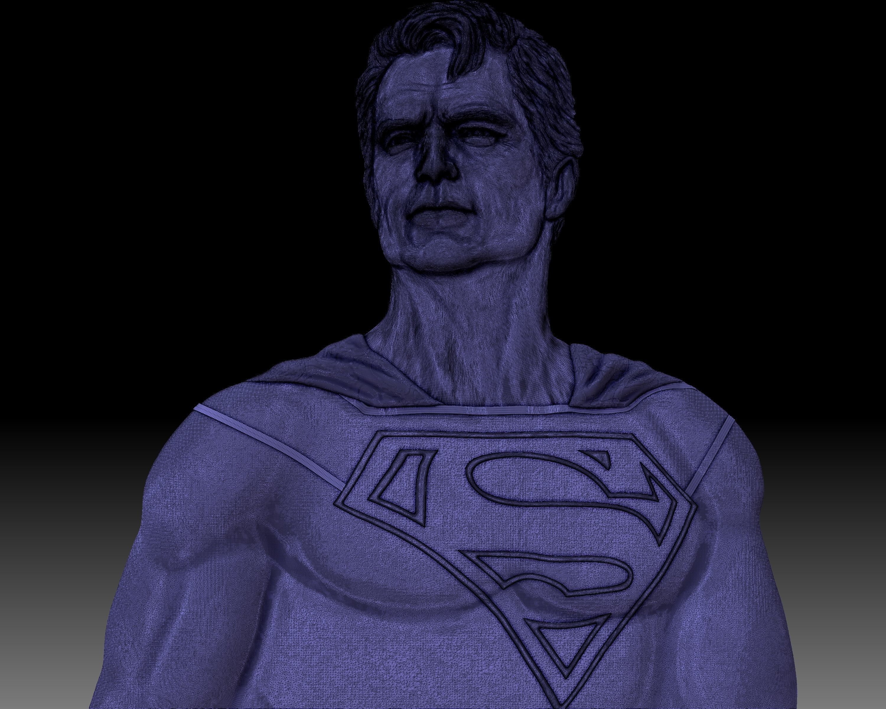 Superman portrait bas-relief for CNC router or printer 3D model 3D ...