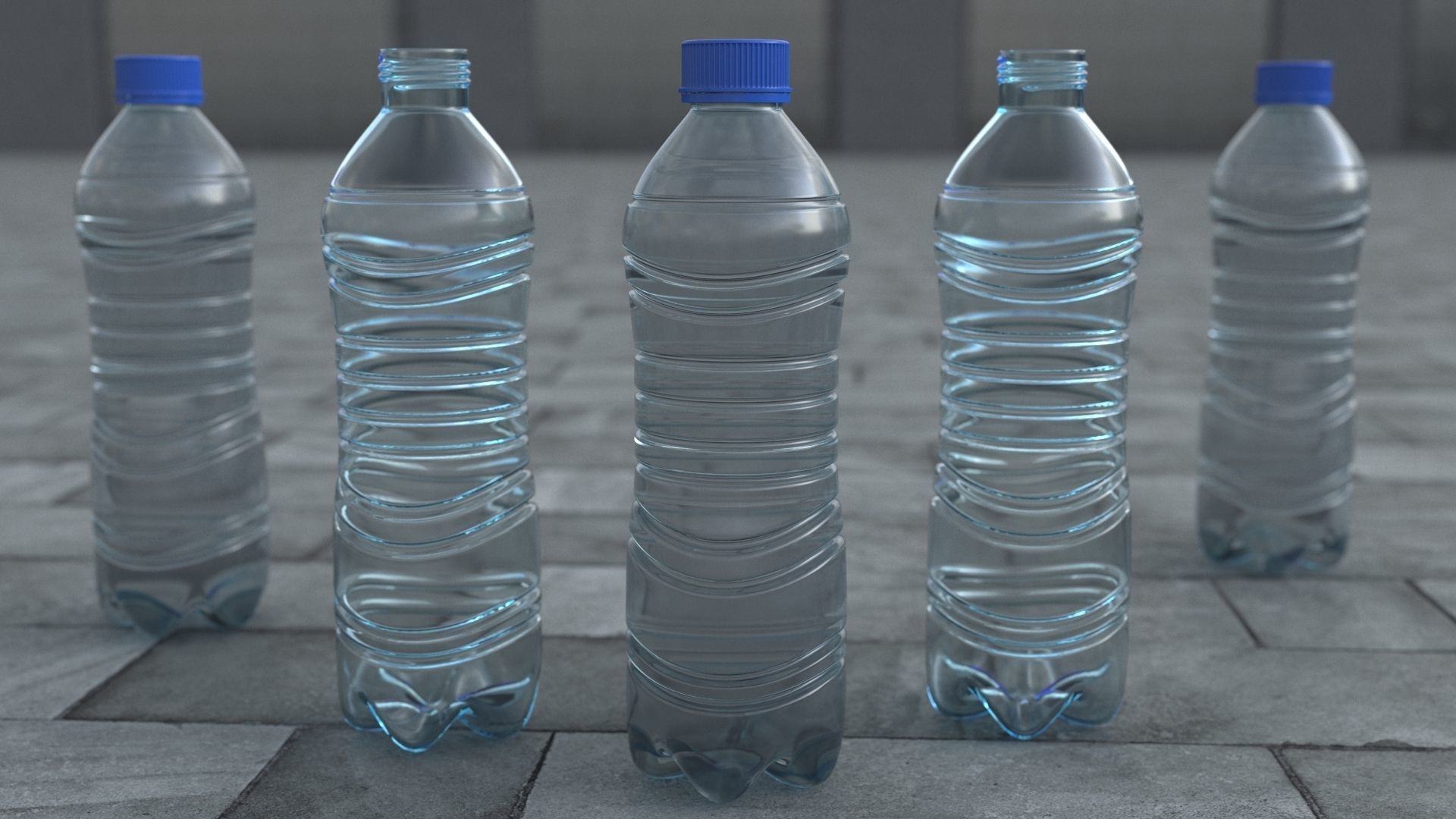 Plastic Water Bottle v9 3d model 3D model_2
