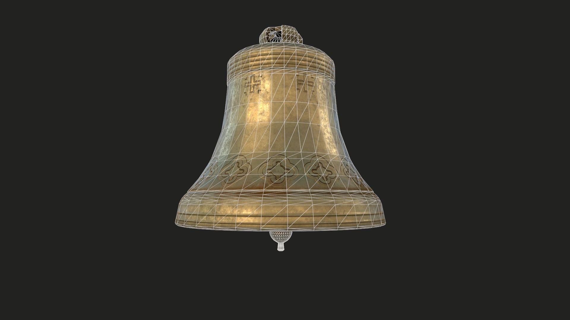 Church Bell Low-poly 3D model_4