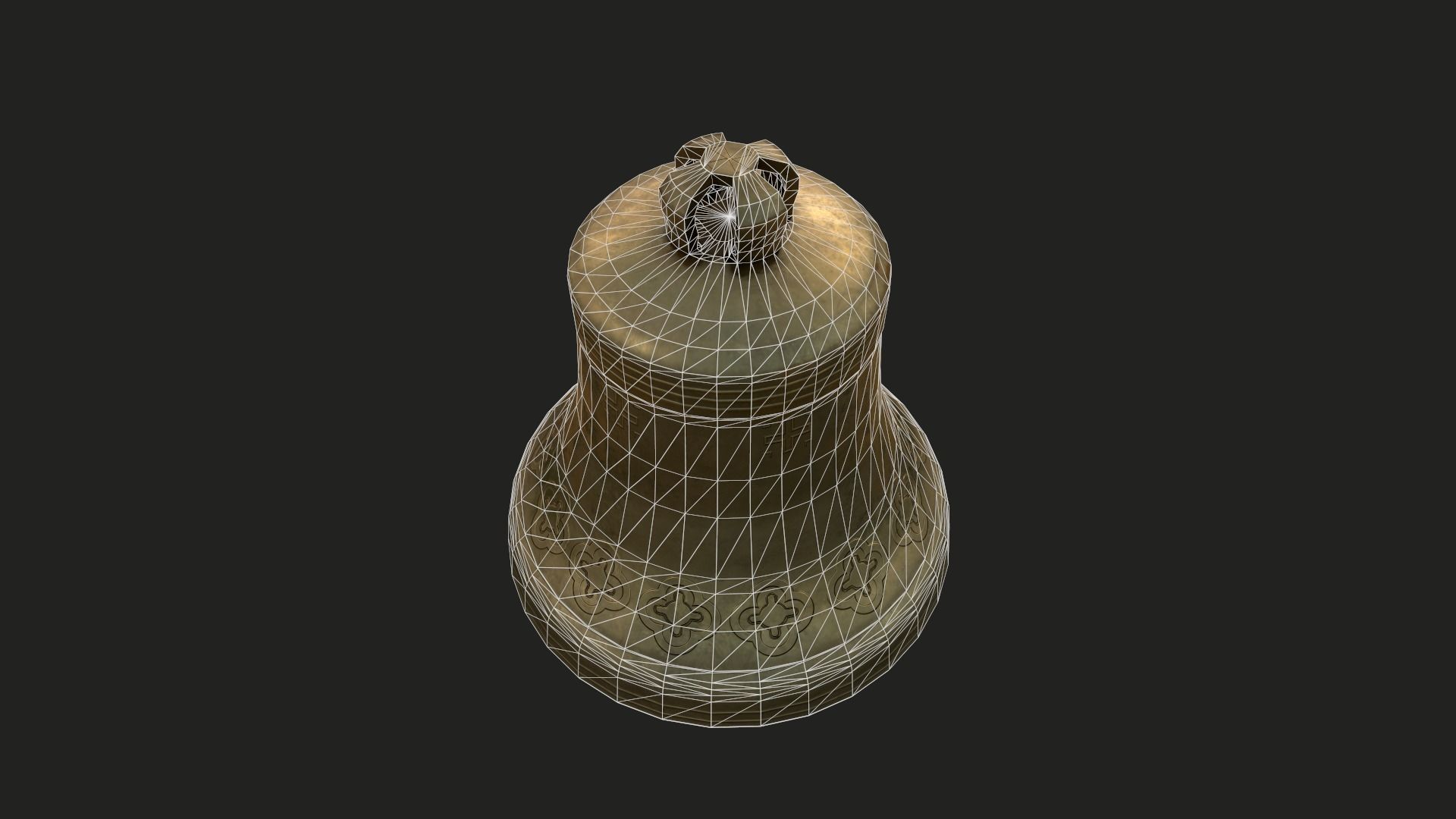 Church Bell Low-poly 3D model_3